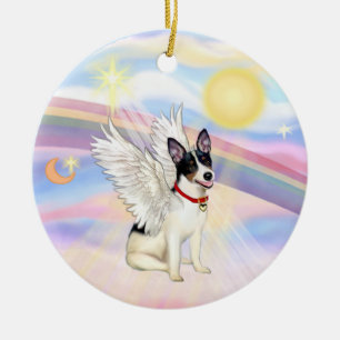 Adorno De Cerámica Nubes - Ángel Rat Terrier