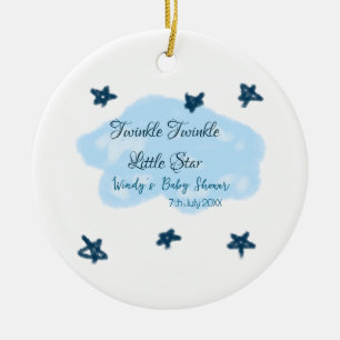 Adorno De Cerámica Nubes azules parpadean Twinkle Little Star baby sh