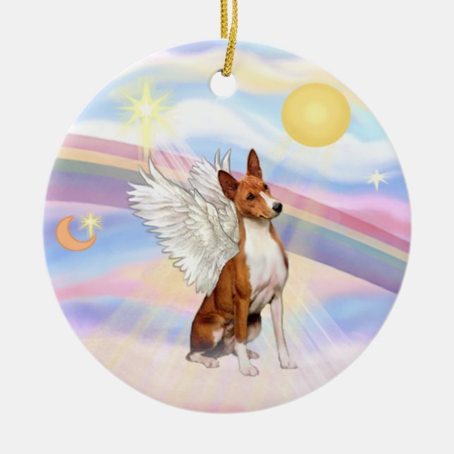 Adorno De Cerámica Nubes - Basenji (Frente)