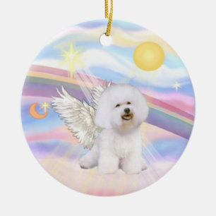 Adorno De Cerámica Nubes - Bichon Frise Angel