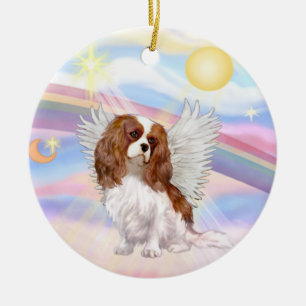 Adorno De Cerámica Nubes - Cavalier King Charles (blenheim)