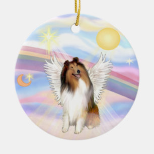 Adorno De Cerámica Nubes - Collie (Sable-White)