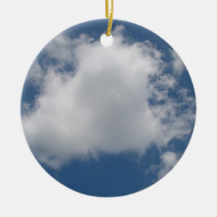 Adorno De Cerámica Nubes Cumulus Hinchadas en Cielo Azul