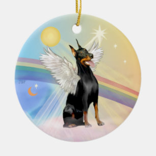 Adorno De Cerámica Nubes - Doberman Pinscher