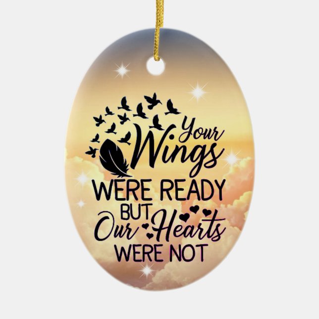 Adorno De Cerámica Nubes en memoria de la querida a los Navidades (Frente)