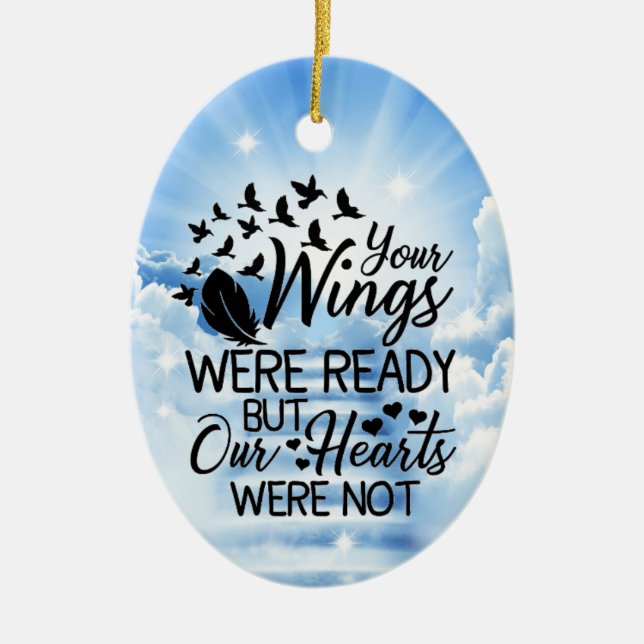 Adorno De Cerámica Nubes en memoria de la querida a los Navidades (Frente)