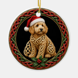 Adorno De Cerámica Nudo Celta de Goldendoodle Personalizado para Navi