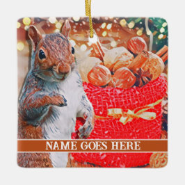 Adorno De Cerámica Nueces de Navidades de Personalizable de ardilla