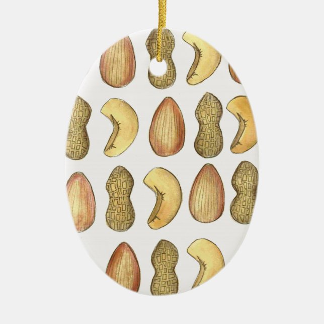 Adorno De Cerámica Nueces sobre ti El día de San Valentín de almendra (Frente)