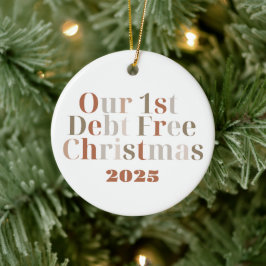 Adorno De Cerámica "Nuestra 1.ª Navidad sin Deudas" Personalizable