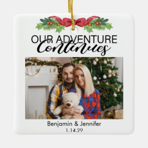Adorno De Cerámica Nuestra aventura continúa personalizado pareja 2 f