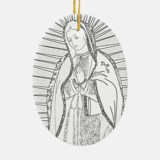 Adorno De Cerámica nuestra dama de guadalupe (Atrás)