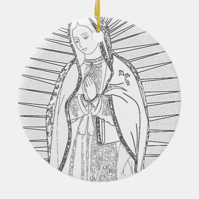 Adorno De Cerámica nuestra dama de guadalupe (Atrás)