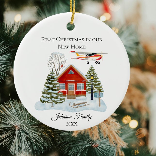 Adorno De Cerámica Nuestra nueva casa Avión Cessna Acuarela adorable (Subido por el creador)