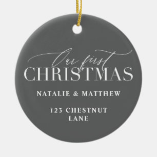 Adorno De Cerámica Nuestra nueva casa del primer navidad o se casa