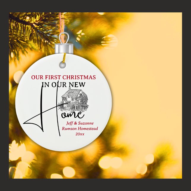 Adorno De Cerámica Nuestra primera casa de campo navideña nueva (Subido por el creador)