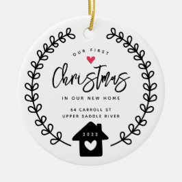 Adorno De Cerámica Nuestra primera casa de Navidad