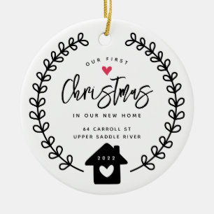 Adorno De Cerámica Nuestra primera casa de Navidad