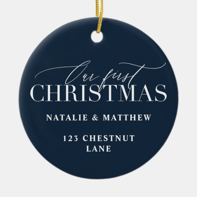 Adorno De Cerámica nuestra primera casa navideña nueva (Frente)