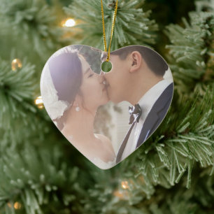 Adorno De Cerámica Nuestra primera foto Boda de Navidad