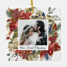 Nuestra primera foto de Navidad Elegante Floral