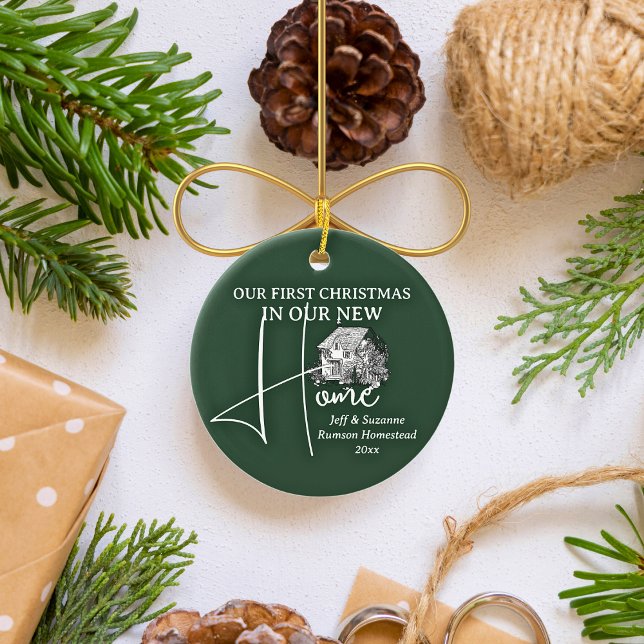 Adorno De Cerámica Nuestra primera foto de Navidad en casa (Our 1st Christmas in our New Home 20xx)