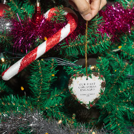 Adorno De Cerámica Nuestra primera foto de Wreath Pine en Navidad
