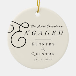 Adorno De Cerámica Nuestra primera foto mínima clásica de Navidad com