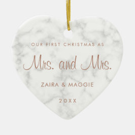 Adorno De Cerámica Nuestra primera lesbiana de oro en mármol de Navid