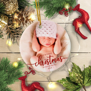 Adorno De Cerámica Nuestra primera Navidad como abuelos elegante foto