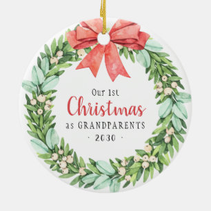 Adorno De Cerámica Nuestra Primera Navidad Como Abuelos Foto Fiesta