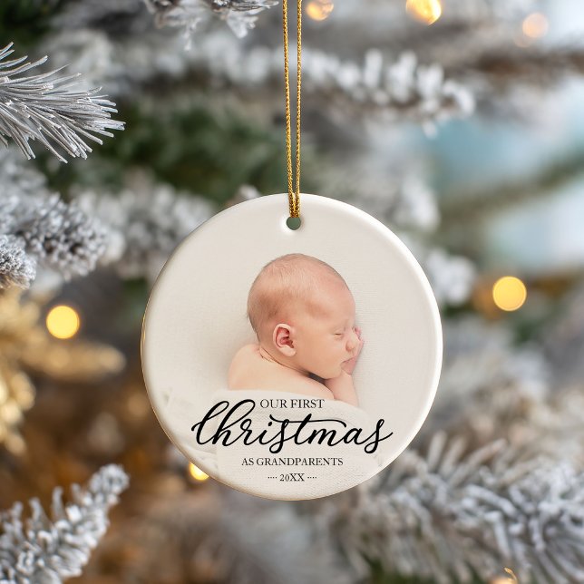 Adorno De Cerámica Nuestra primera navidad como abuelos, guión negro (Subido por el creador)