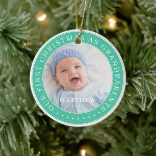 Adorno De Cerámica Nuestra primera Navidad como abuelos modernos y si