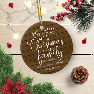 Adorno De Cerámica Nuestra primera Navidad como casa de campo rústica