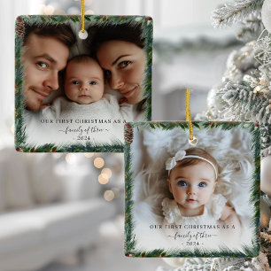 Adorno De Cerámica Nuestra Primera Navidad Como Familia 2 Foto