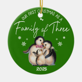 Adorno De Cerámica Nuestra primera Navidad como familia de los tres