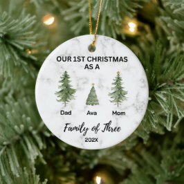 Adorno De Cerámica Nuestra primera Navidad como familia de los tres