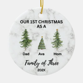 Adorno De Cerámica Nuestra primera Navidad como familia de los tres