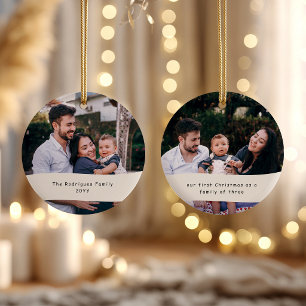 Adorno De Cerámica Nuestra Primera Navidad Como Familia De Tres 2 F