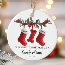 Nuestra primera Navidad como familia de tres con p