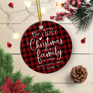 Adorno De Cerámica Nuestra Primera Navidad Como Familia Rustica Casa