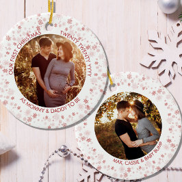 Adorno De Cerámica Nuestra primera Navidad como | Foto de Snowflake d