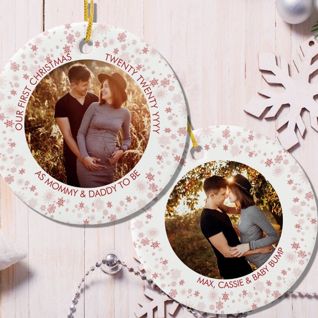 Adorno De Cerámica Nuestra primera Navidad como | Foto de Snowflake d (Subido por el creador)