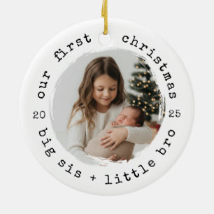 Adorno De Cerámica Nuestra primera Navidad como Gran Hermana y Fotos 