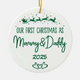 Adorno De Cerámica Nuestra primera Navidad como mamá y papá