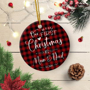 Adorno De Cerámica Nuestra Primera Navidad Como Mamá Y Papá Granja
