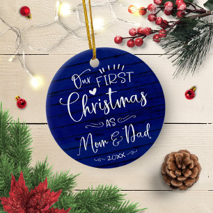 Adorno De Cerámica Nuestra Primera Navidad Como Mamá Y Papá Granja