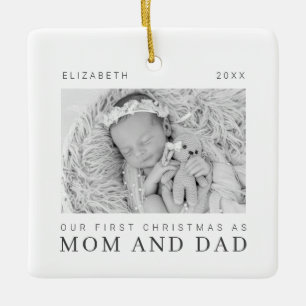 Adorno De Cerámica Nuestra primera Navidad como mamá y papá Moda mode