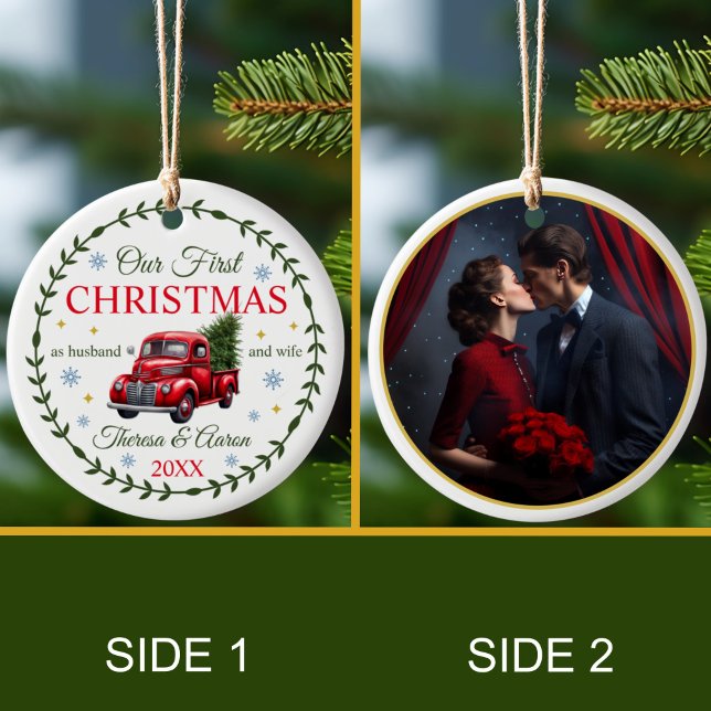 Adorno De Cerámica Nuestra primera Navidad como marido y mujer (Subido por el creador)