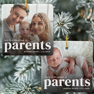 Adorno De Cerámica Nuestra Primera Navidad Como Padres 2 Foto